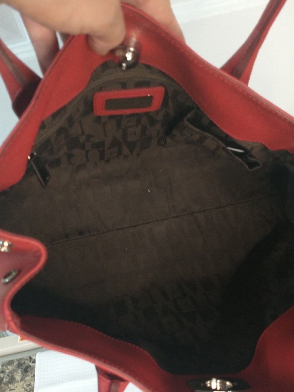 Furla Red Saffiano Leather Women's  Tote Bag Excellent Condition - Picture 5 of 15